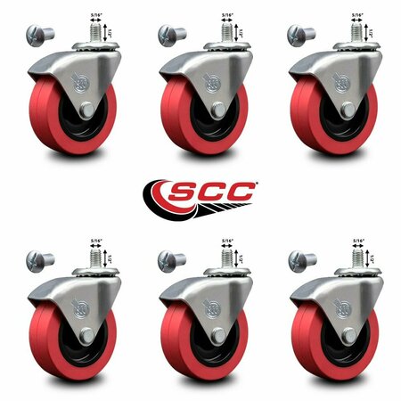 Service Caster Poly Swivel 2.5'' Low Profile Caster for Creeper Cart by, 6PK CREE-SCC-PGCREEP-6